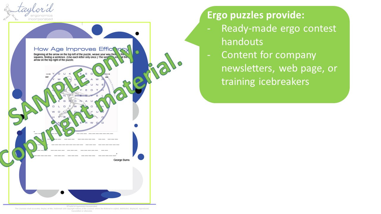 One-year Ergo Awareness Package (Site license)